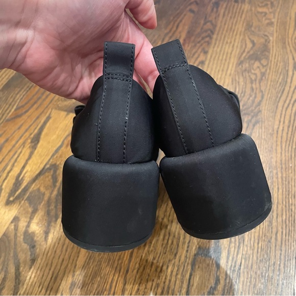 CAMPER Niki Black Recycled PET Puffy Mary Jane Block Heels - Picture 7 of 9